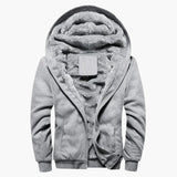 Men's hooded jacket with zip closure and front pockets