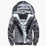 Men's hooded jacket with zip closure and front pockets