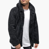 Men's hooded jacket with button closure