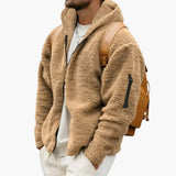 Men's hooded jacket with zipper closure