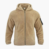 Men's hooded jacket with zipper closure
