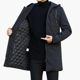 Men's hooded jacket with zipper and side pockets