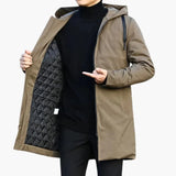 Men's hooded jacket with zipper and side pockets