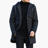 Men's hooded jacket with zipper and side pockets