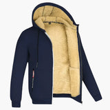 Men's hooded jacket with zipper closure