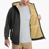 Men's hooded jacket with zipper closure