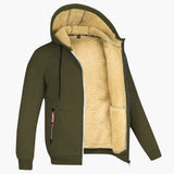 Men's hooded jacket with zipper closure