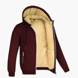 Men's hooded jacket with zipper closure