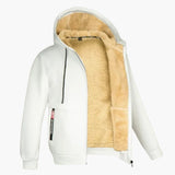 Men's hooded jacket with zipper closure