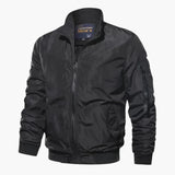 Men's bomber jacket with zipper and sleeve pocket