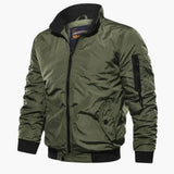 Men's bomber jacket with zipper and sleeve pocket