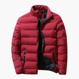 Men's quilted winter jacket with zippered pockets