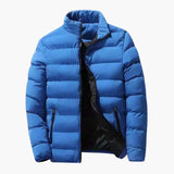Men's quilted winter jacket with zippered pockets