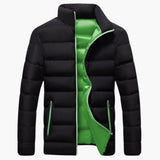 Men's quilted winter jacket with zippered pockets
