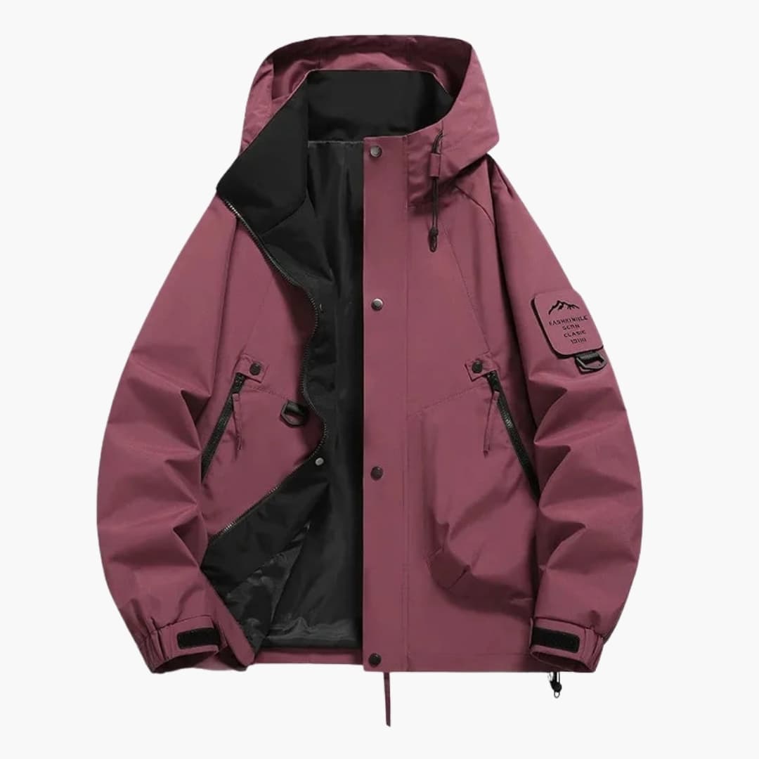 Unisex ski jacket with integrated hood and full zip