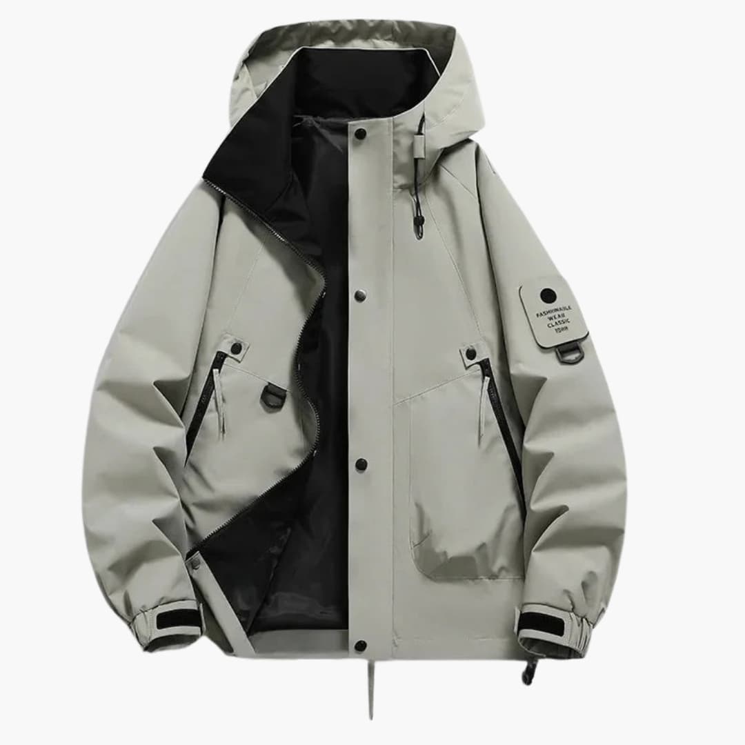 Unisex ski jacket with integrated hood and full zip