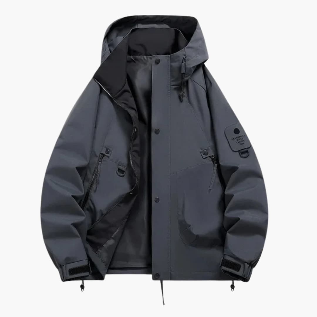 Unisex ski jacket with integrated hood and full zip