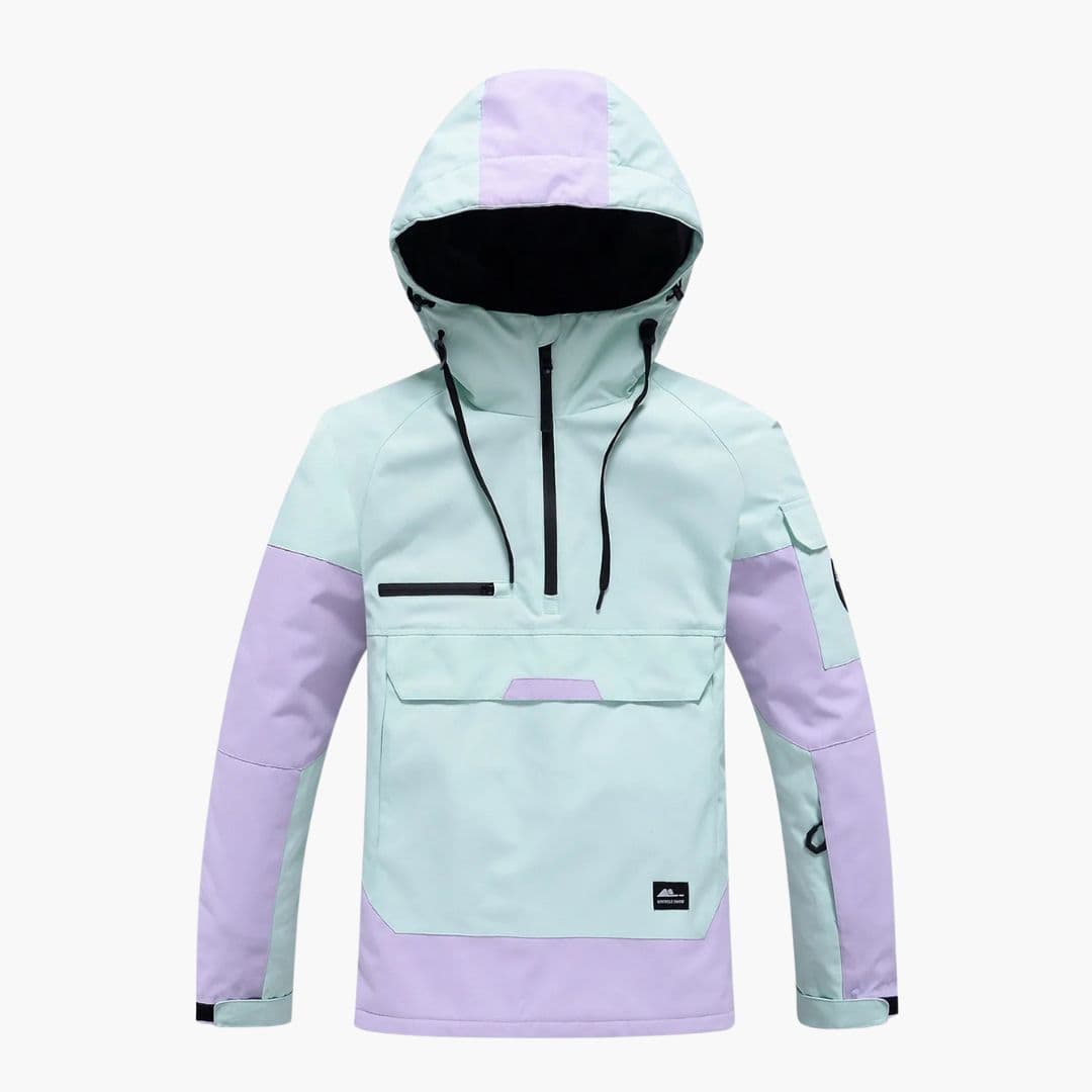 Unisex ski jacket with hood and zippered pockets