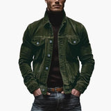 Men's corduroy jacket with button closure and chest pockets