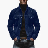 Men's corduroy jacket with button closure and chest pockets