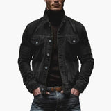 Men's corduroy jacket with button closure and chest pockets