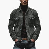 Men's corduroy jacket with button closure and chest pockets