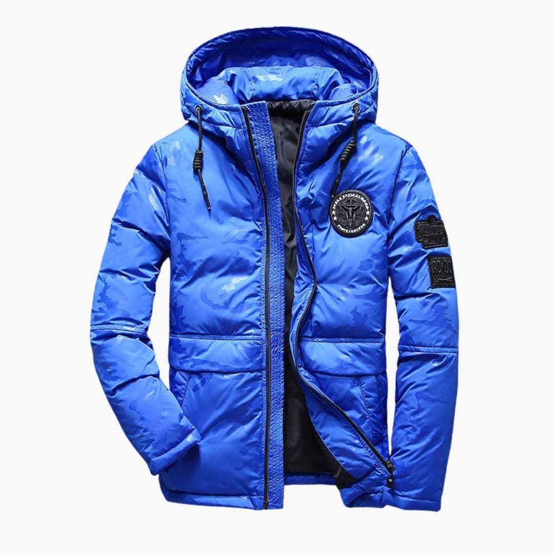 Men's hooded jacket with insulating lining