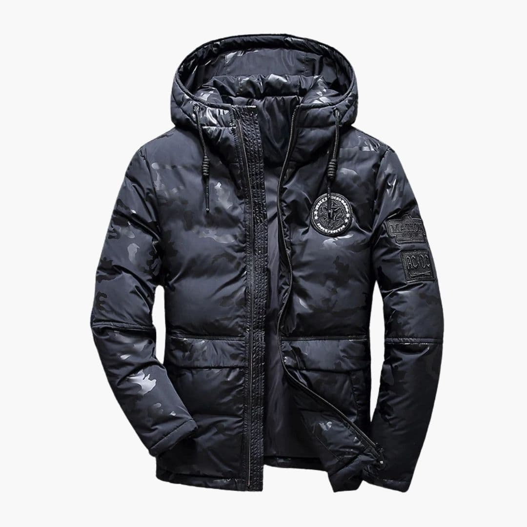 Men's hooded jacket with insulating lining