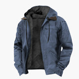 Men's hooded jacket with zipper closure