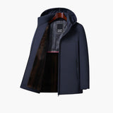 Men's hooded jacket with zip closure