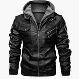 Men's hooded jacket with zippered pockets and long sleeves