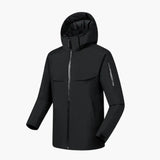 Men's jacket with hood and full zipper closure