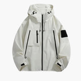 Men's jacket with hood and multiple pockets