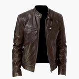Men's jacket with stand-up collar and zippered pockets