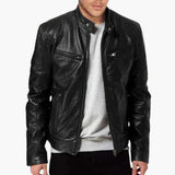 Men's jacket with stand-up collar and zippered pockets