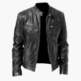 Men's jacket with stand-up collar and zippered pockets