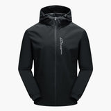 Men's jacket with hood and long sleeves