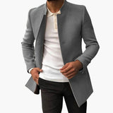 Men's jacket with modern collar and straight cut