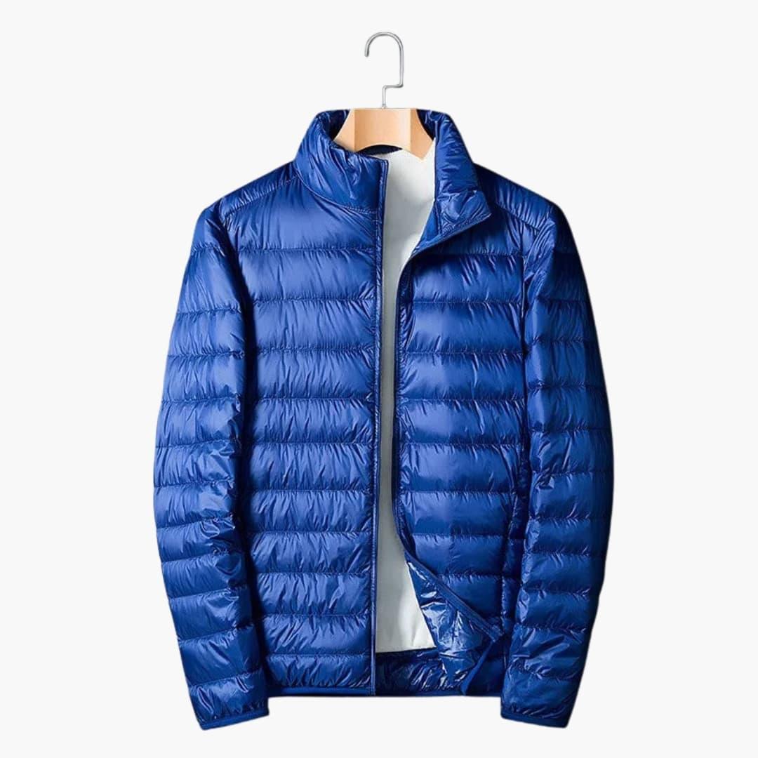 Men's jacket with stand-up collar and zip closure