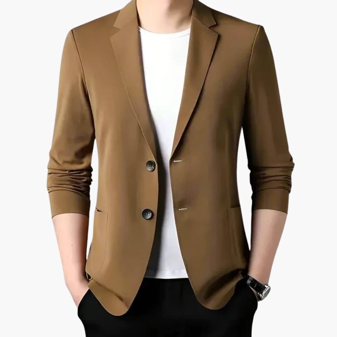 Men's jacket with slim fit and front buttons
