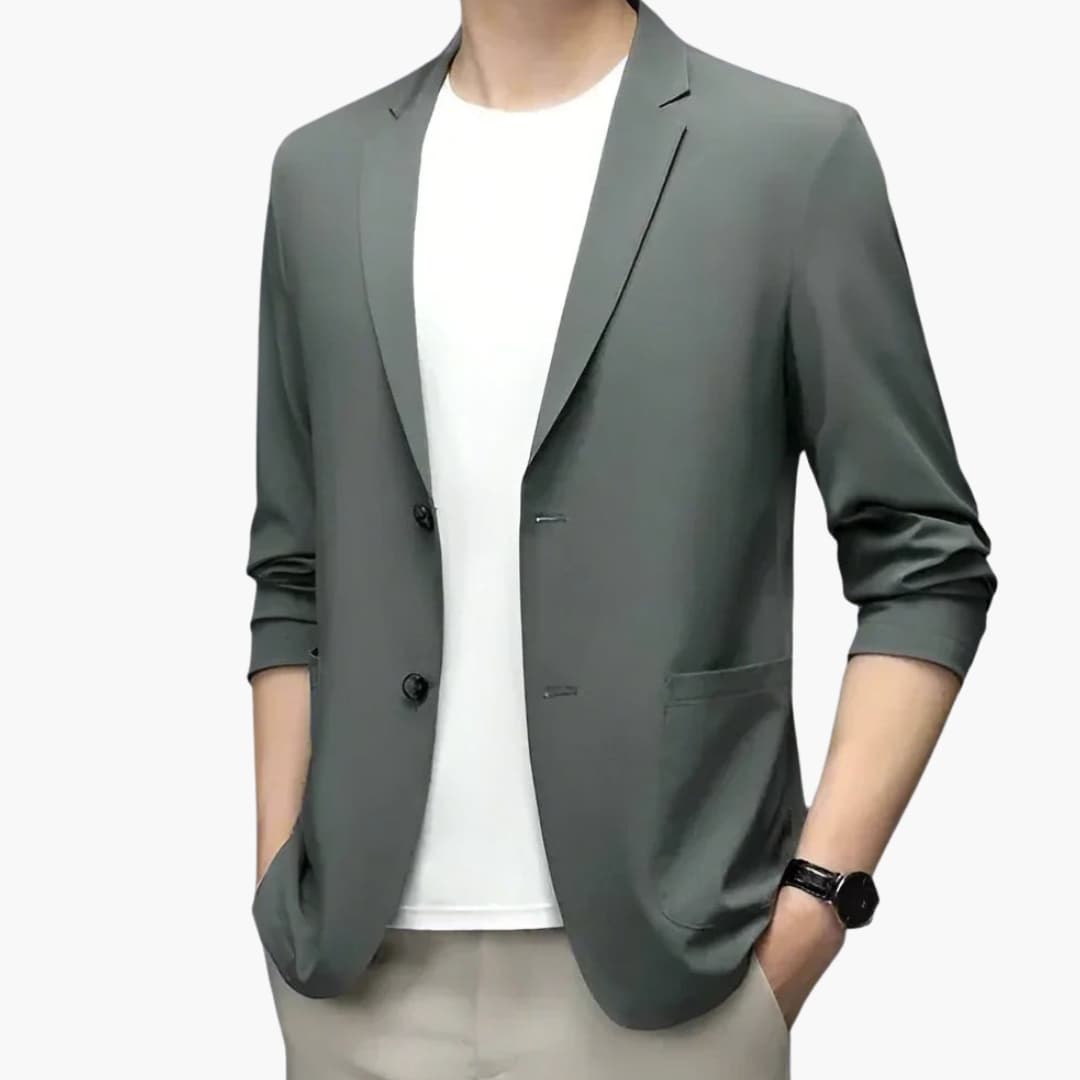 Men's jacket with slim fit and front buttons