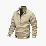 Men's jacket with zipper and ribbed hem