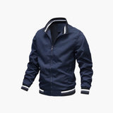 Men's jacket with zipper and ribbed hem