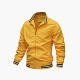 Men's jacket with zipper and ribbed hem