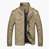 Men's jacket with zip closure and stand-up collar
