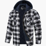 Men's jacket with checkered pattern and hood