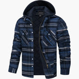 Men's jacket with checkered pattern and hood