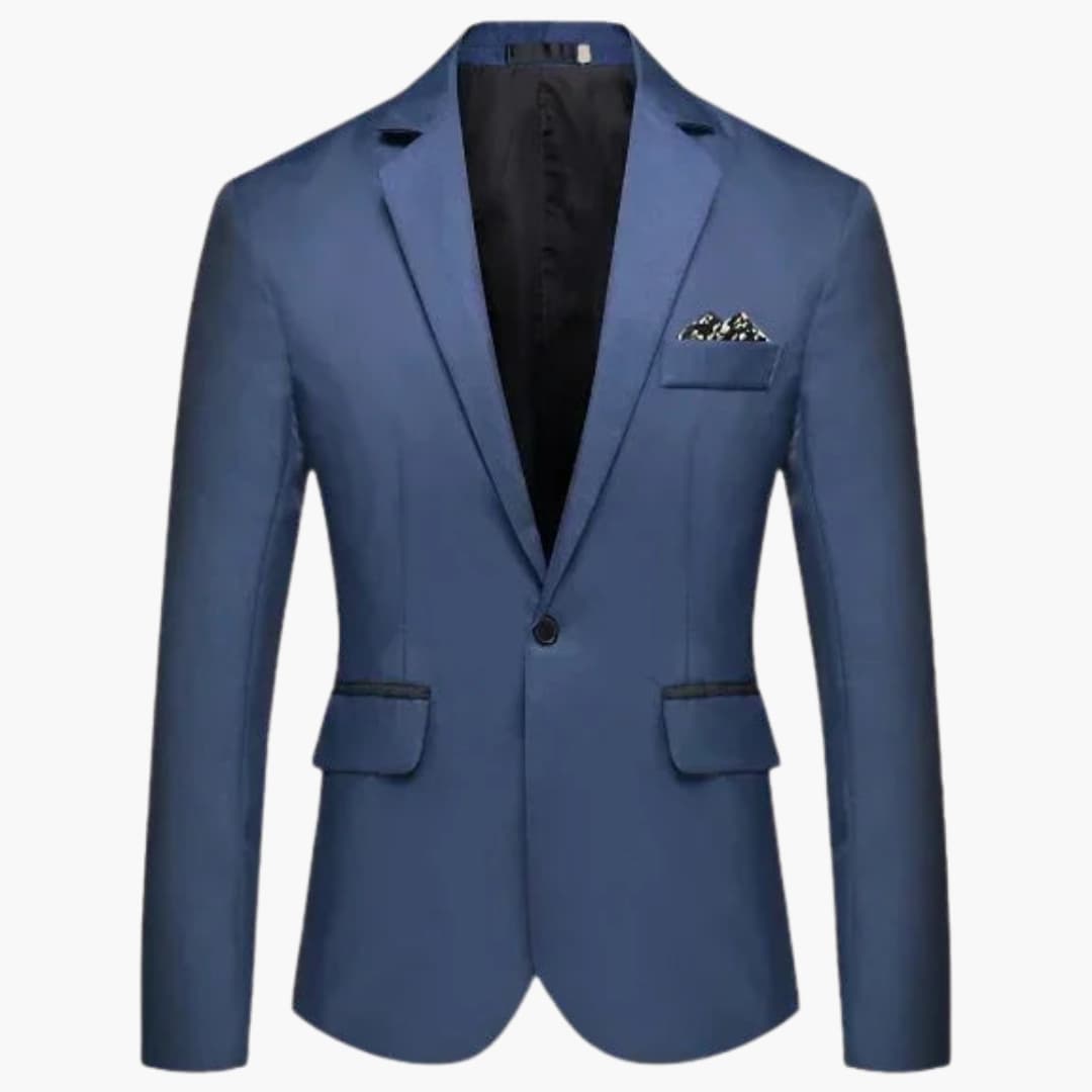 Men's jacket with notched lapel and flap pockets