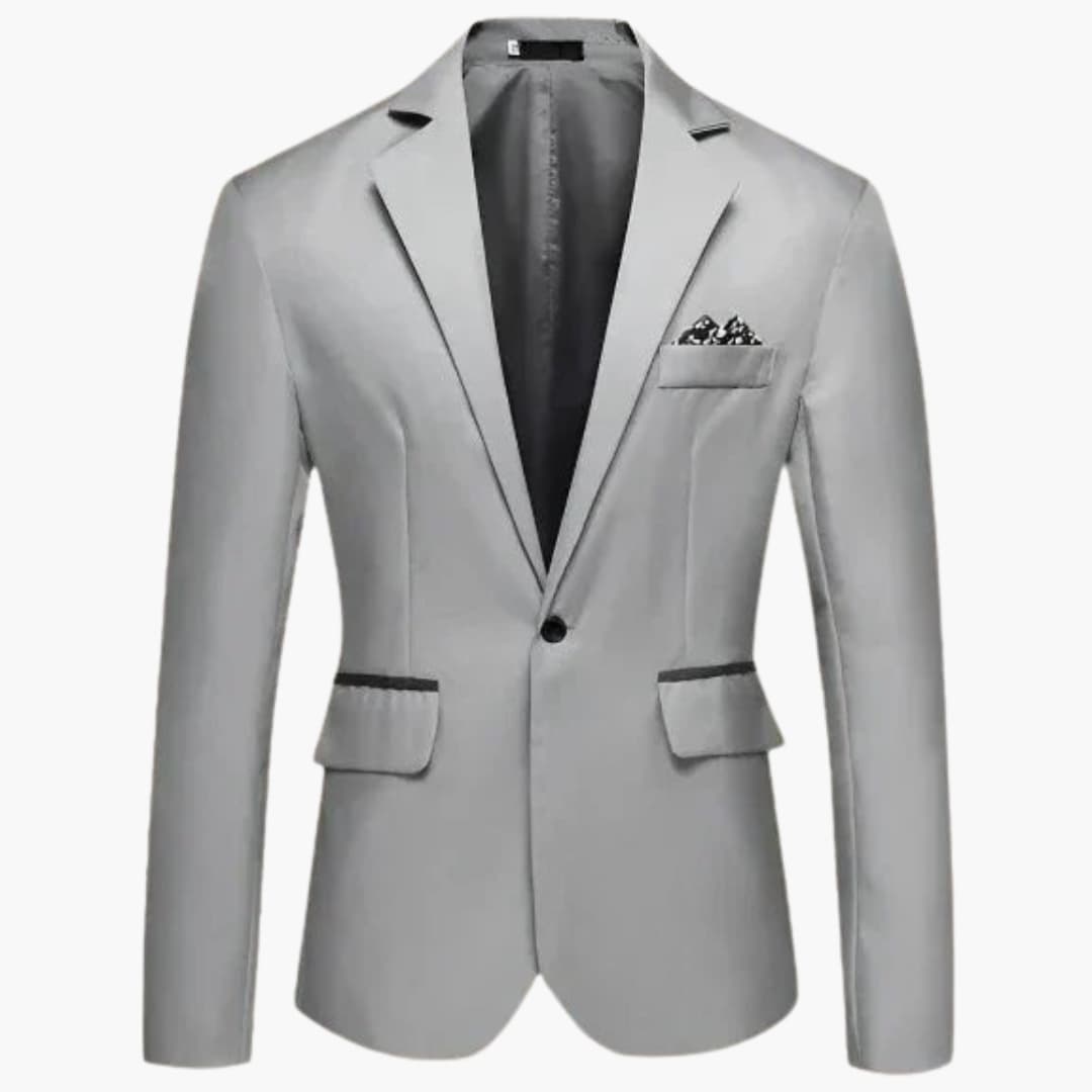 Men's jacket with notched lapel and flap pockets
