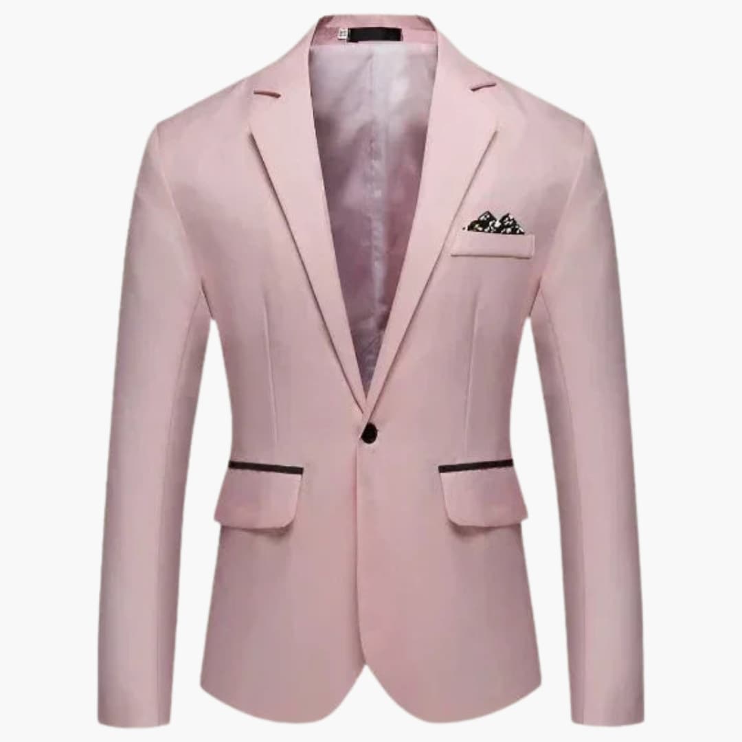 Men's jacket with notched lapel and flap pockets